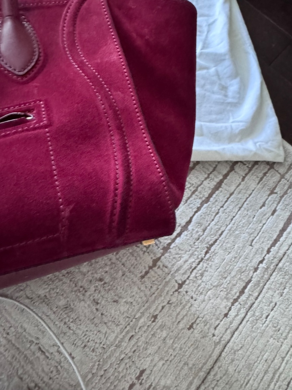 Céline Phantom Luggage Tote – Burgundy Suede – Authentic (HEWI Verified) - Picture 9 of 16